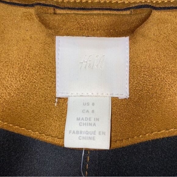 H&M Brown Biker Faux Suede Jacket(Size 8) - Picture 4 of 8